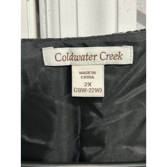 Coldwater Creek NWT Black Velvet Open-Front Vest Adjustable Tie Back Sz 2X - Picture 5 of 12